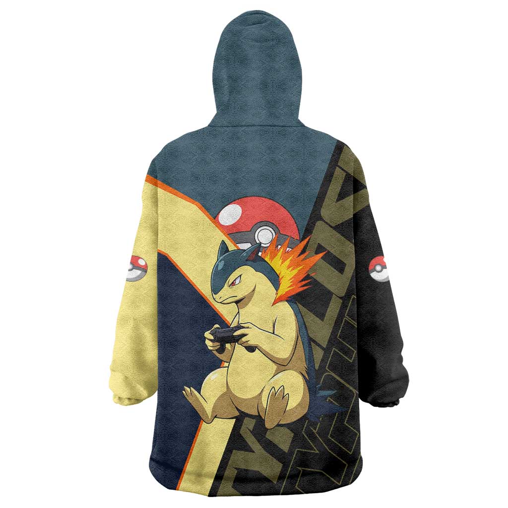 Typhlosion Poké Wearable Blanket Hoodie Classic Retro Anime Style