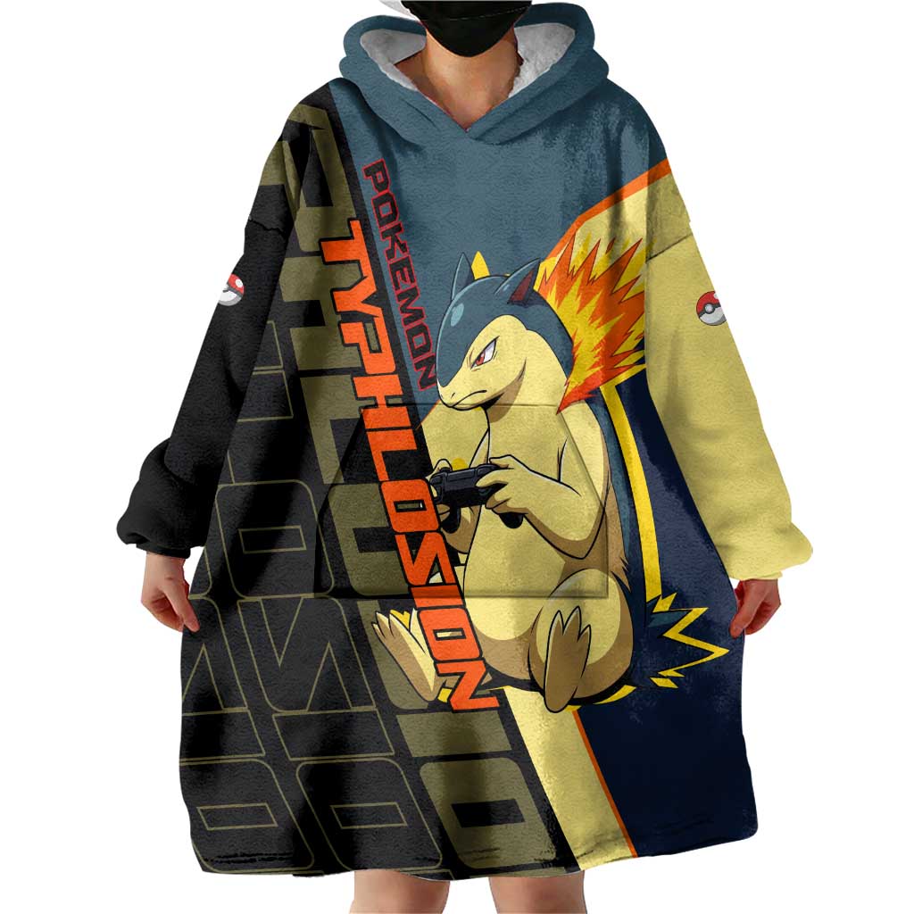Typhlosion Poké Wearable Blanket Hoodie Classic Retro Anime Style