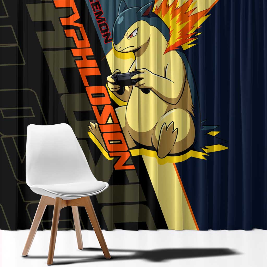 Typhlosion Poké Window Curtain Classic Retro Anime Style