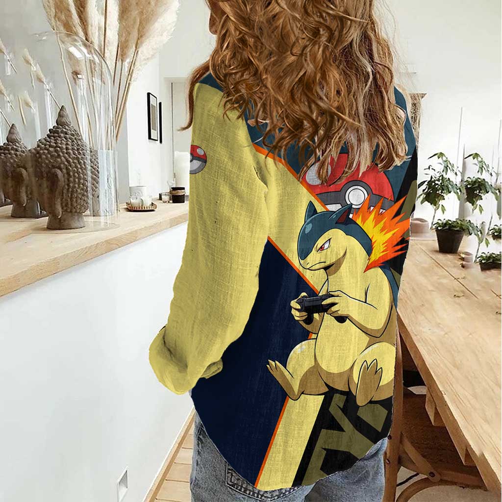 Typhlosion Poké Women Casual Shirt Classic Retro Anime Style