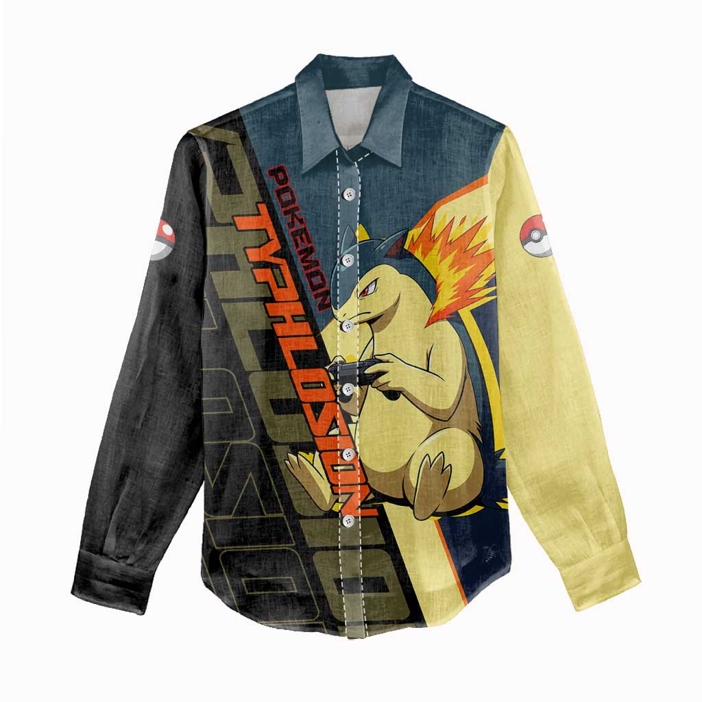 Typhlosion Poké Women Casual Shirt Classic Retro Anime Style