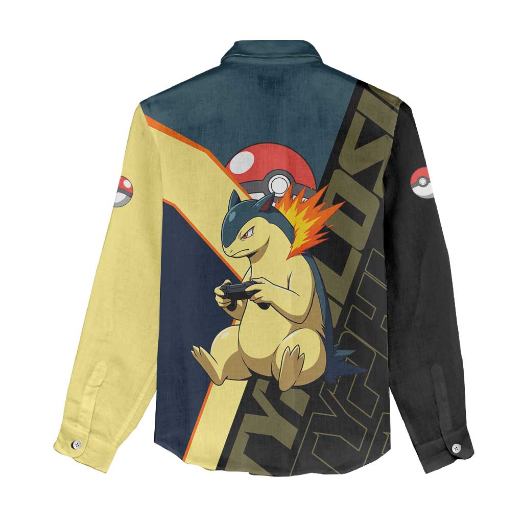 Typhlosion Poké Women Casual Shirt Classic Retro Anime Style