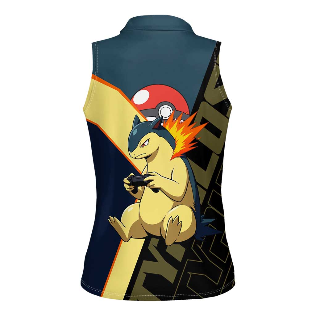 Typhlosion Poké Women Sleeveless Polo Shirt Classic Retro Anime Style