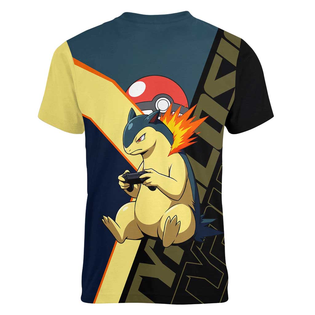 Typhlosion Poké Women V-Neck T-Shirt Classic Retro Anime Style
