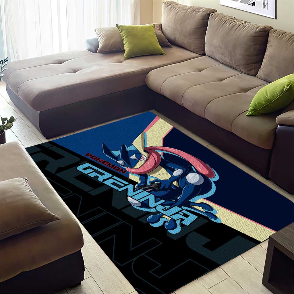 Greninja Poké Area Rug Sleek Retro Anime Style