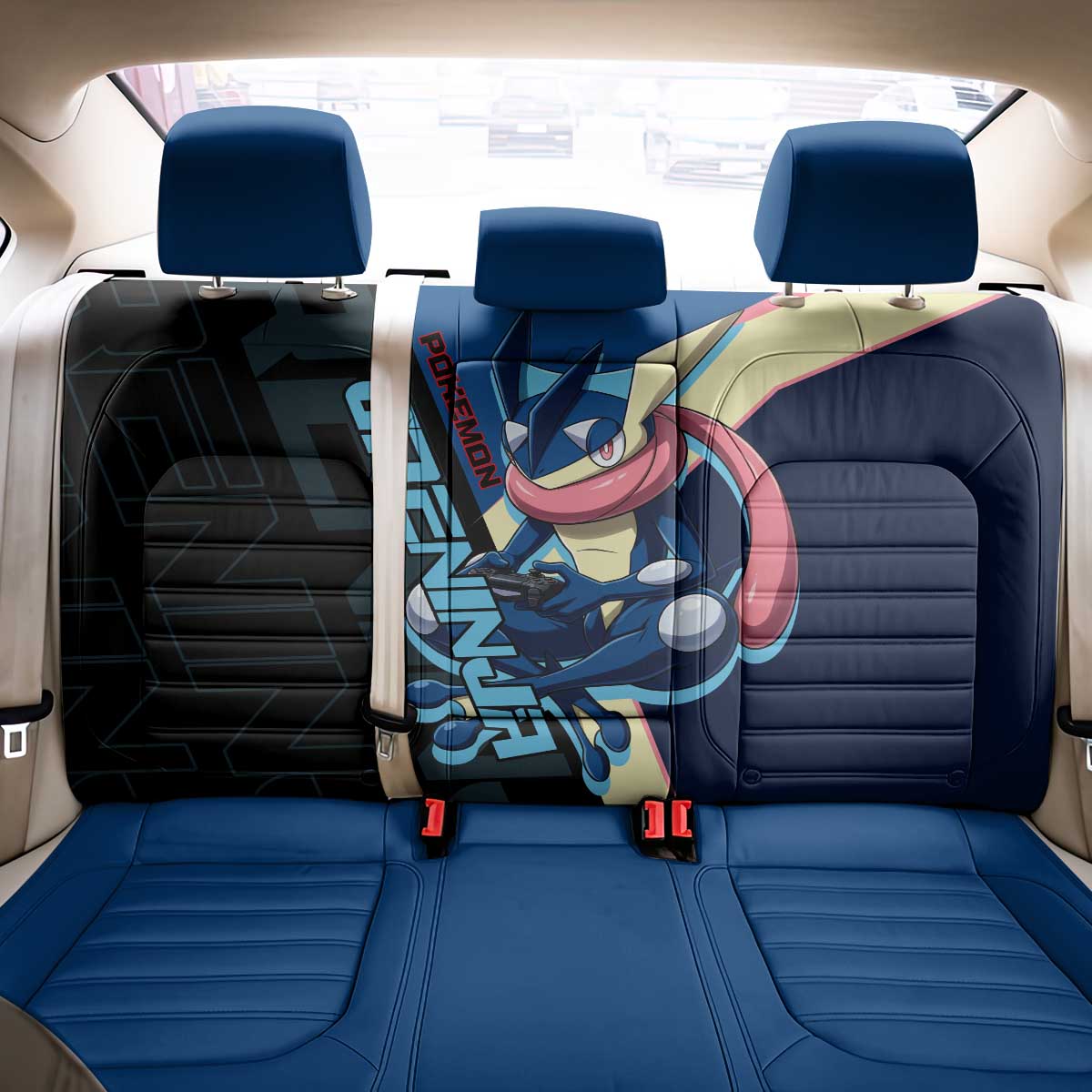 Greninja Poké Back Car Seat Cover Sleek Retro Anime Style