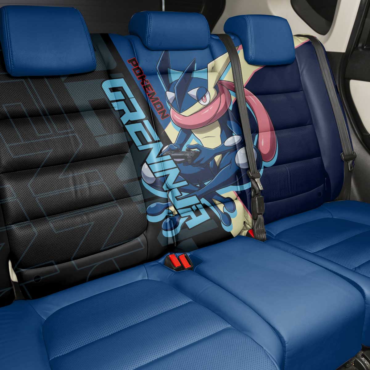 Greninja Poké Back Car Seat Cover Sleek Retro Anime Style