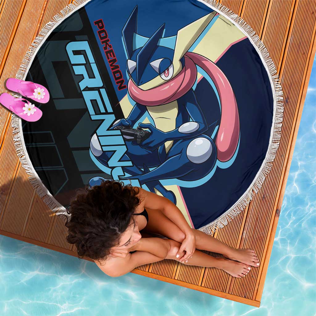 Greninja Poké Beach Blanket Sleek Retro Anime Style