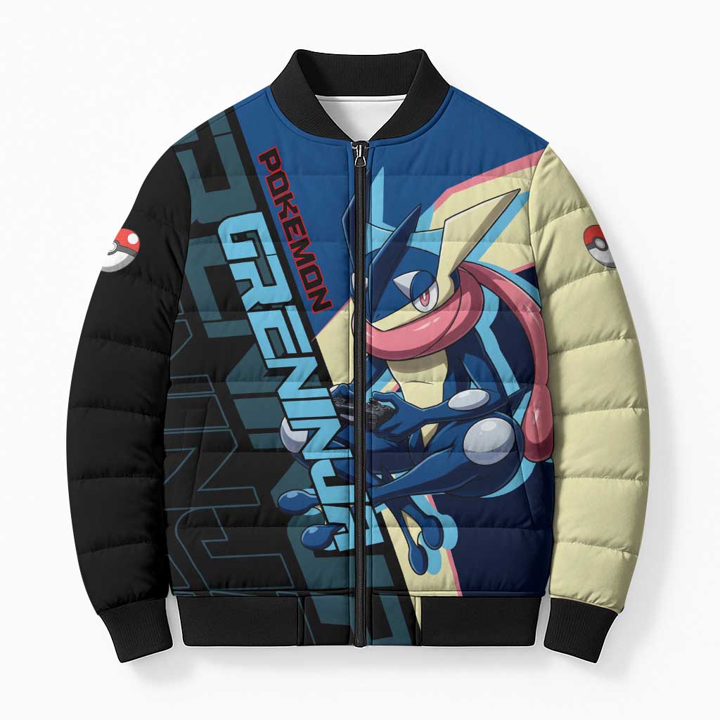 Greninja Poké Bomber Puffer Jacket Sleek Retro Anime Style