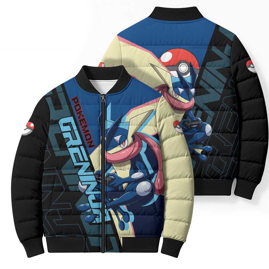 Greninja Poké Bomber Puffer Jacket Sleek Retro Anime Style