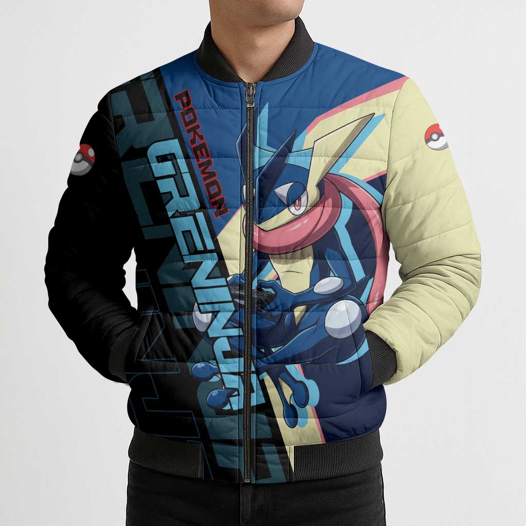 Greninja Poké Bomber Puffer Jacket Sleek Retro Anime Style
