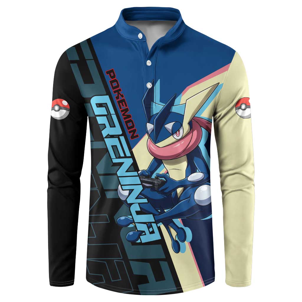 Greninja Poké Button Sweatshirt Sleek Retro Anime Style
