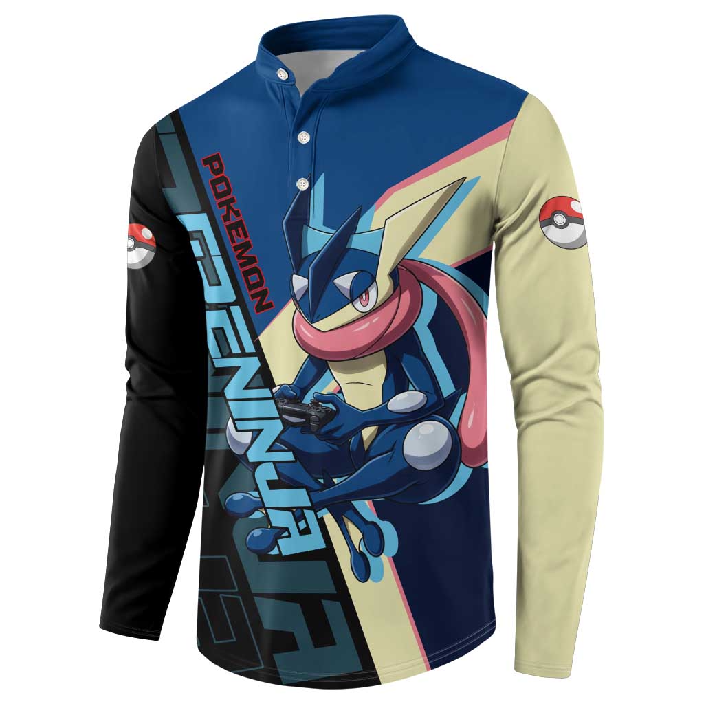 Greninja Poké Button Sweatshirt Sleek Retro Anime Style
