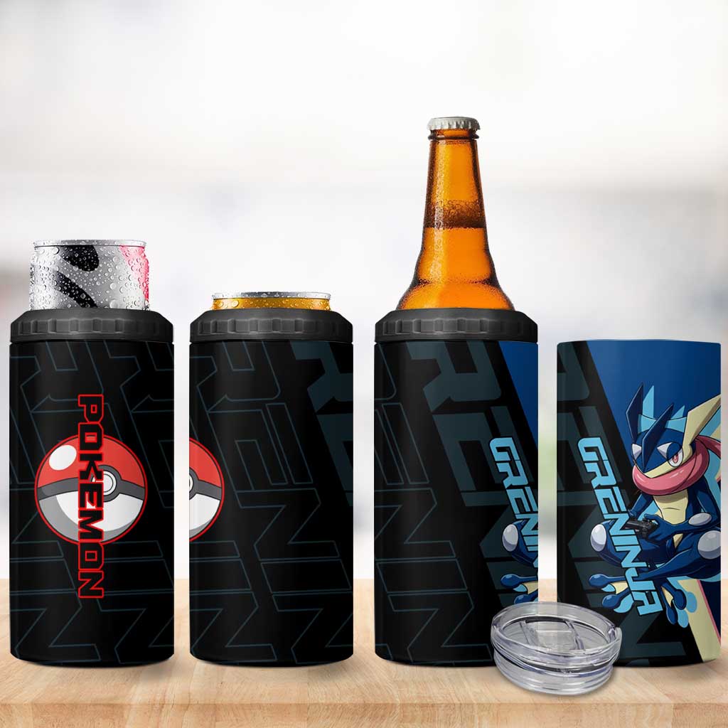 Greninja Poké 4 in 1 Can Cooler Tumbler Sleek Retro Anime Style
