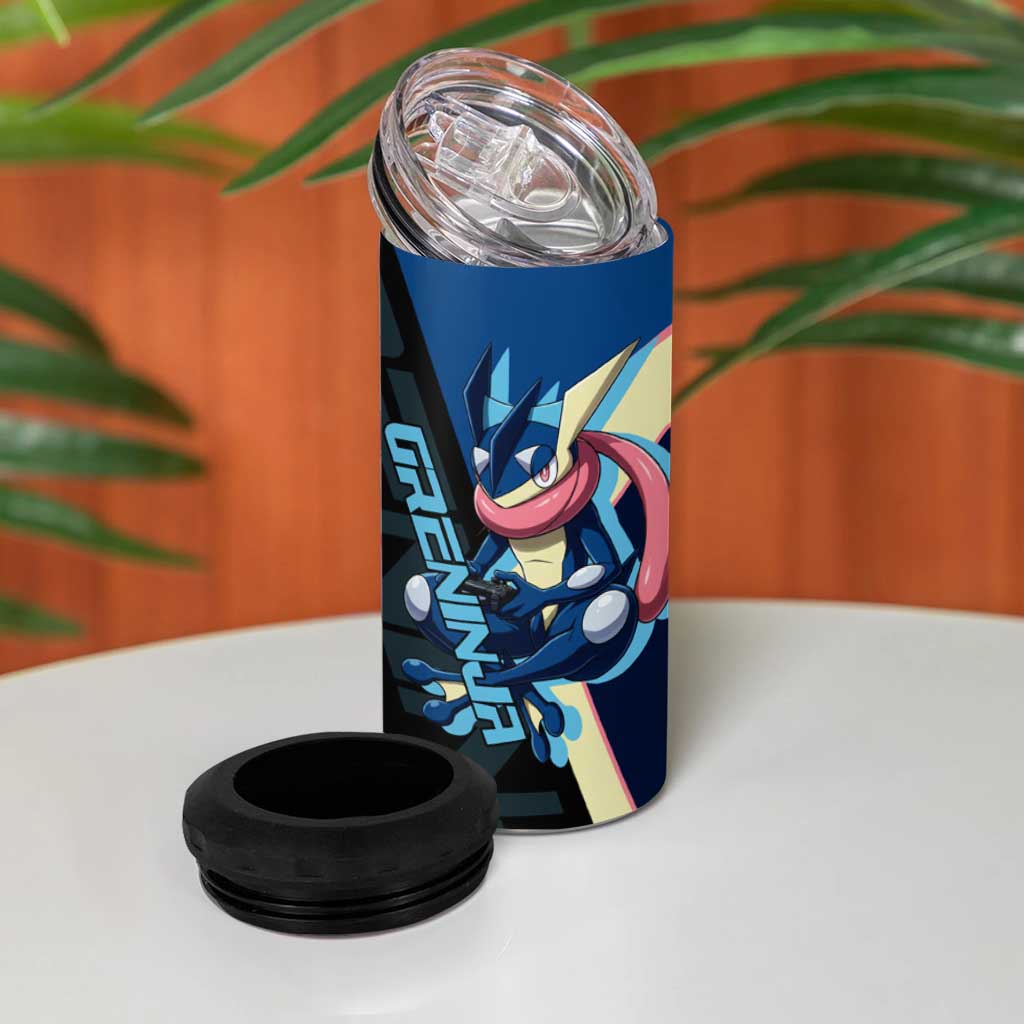 Greninja Poké 4 in 1 Can Cooler Tumbler Sleek Retro Anime Style