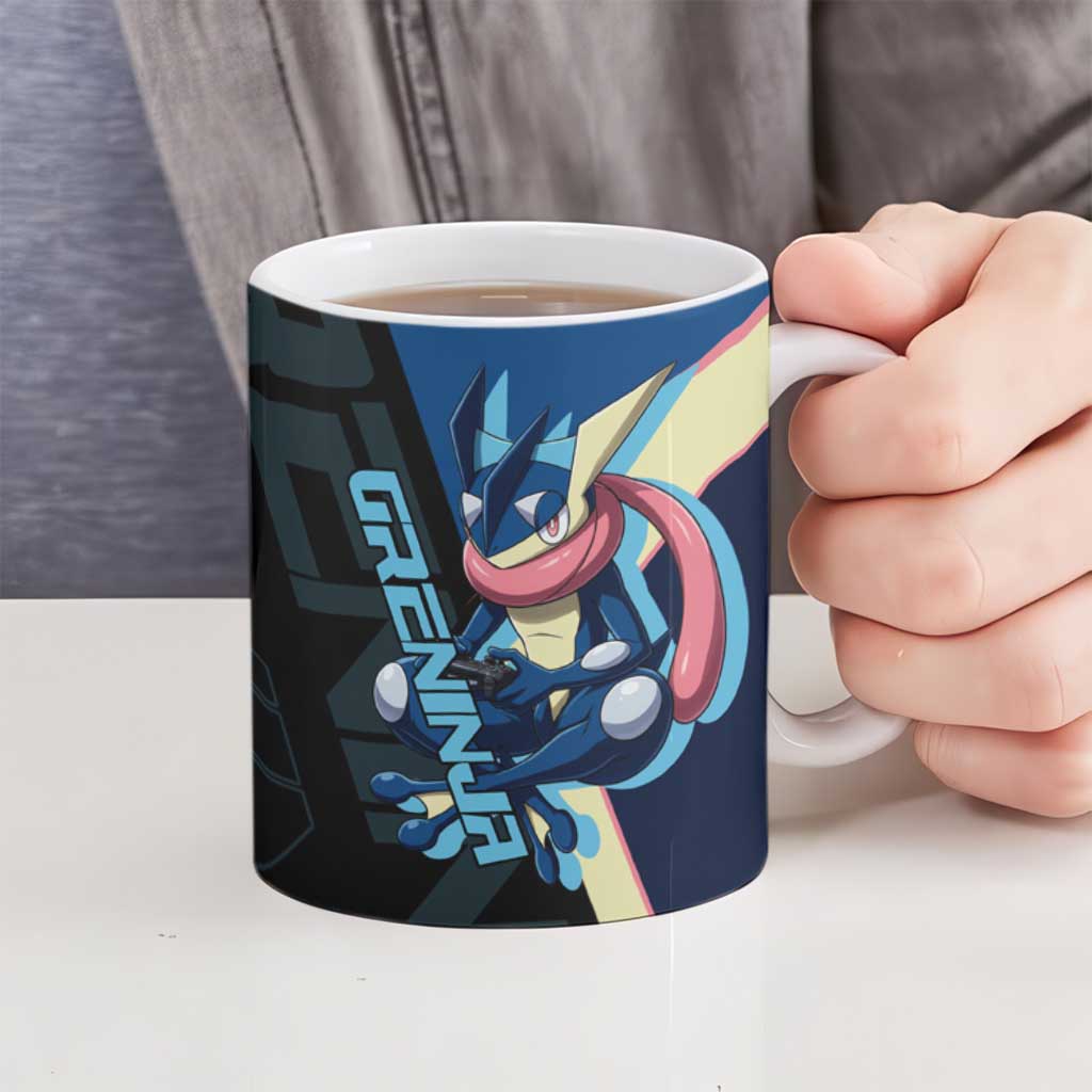 Greninja Poké Ceramic Mug Sleek Retro Anime Style