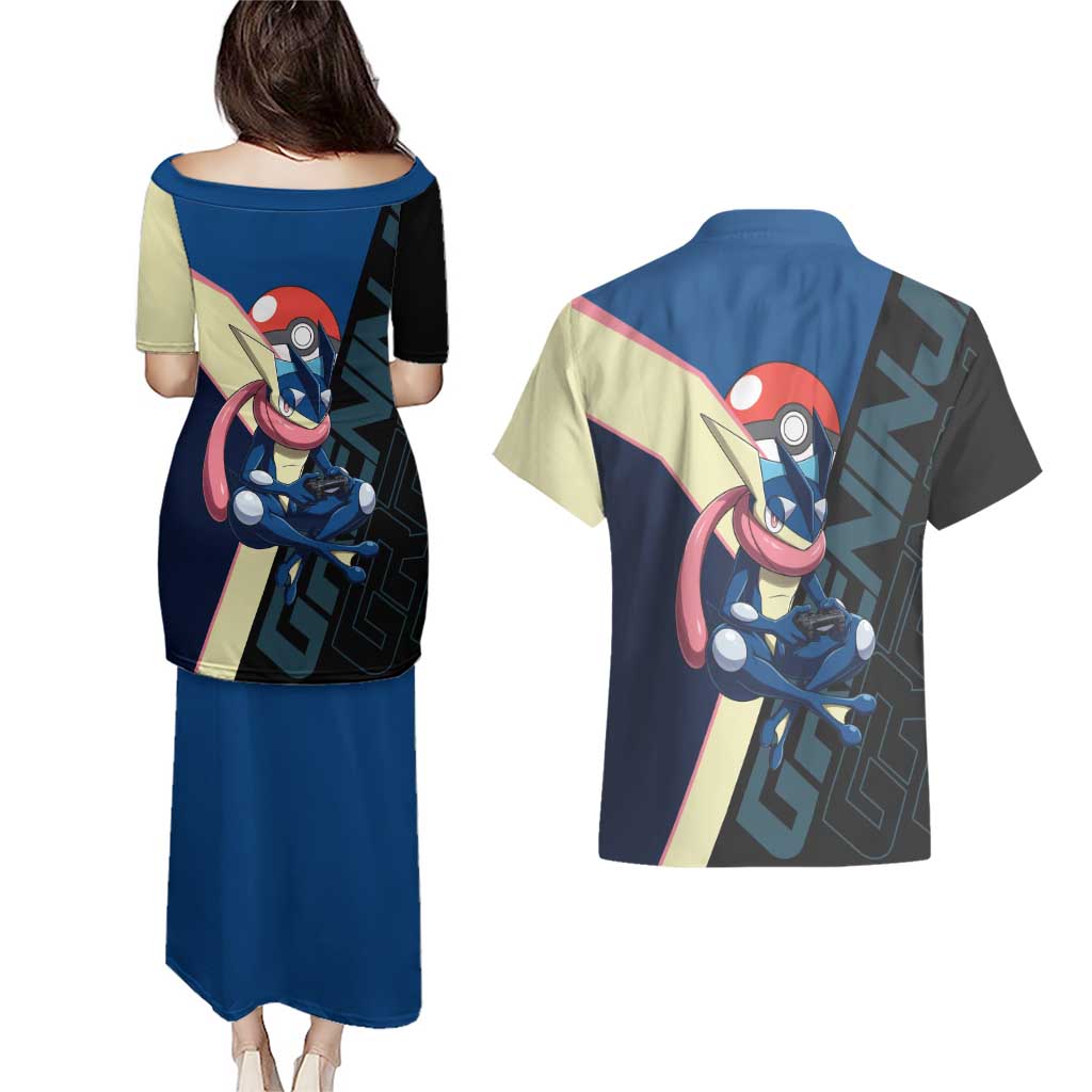 Greninja Poké Couples Matching Puletasi and Hawaiian Shirt Sleek Retro Anime Style
