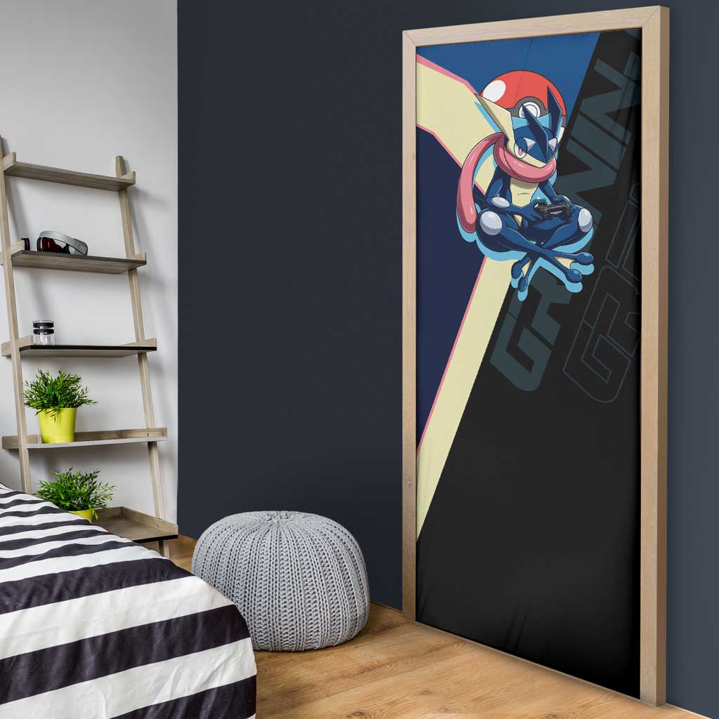 Greninja Poké Door Cover Sleek Retro Anime Style