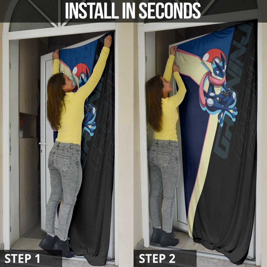 Greninja Poké Door Cover Sleek Retro Anime Style