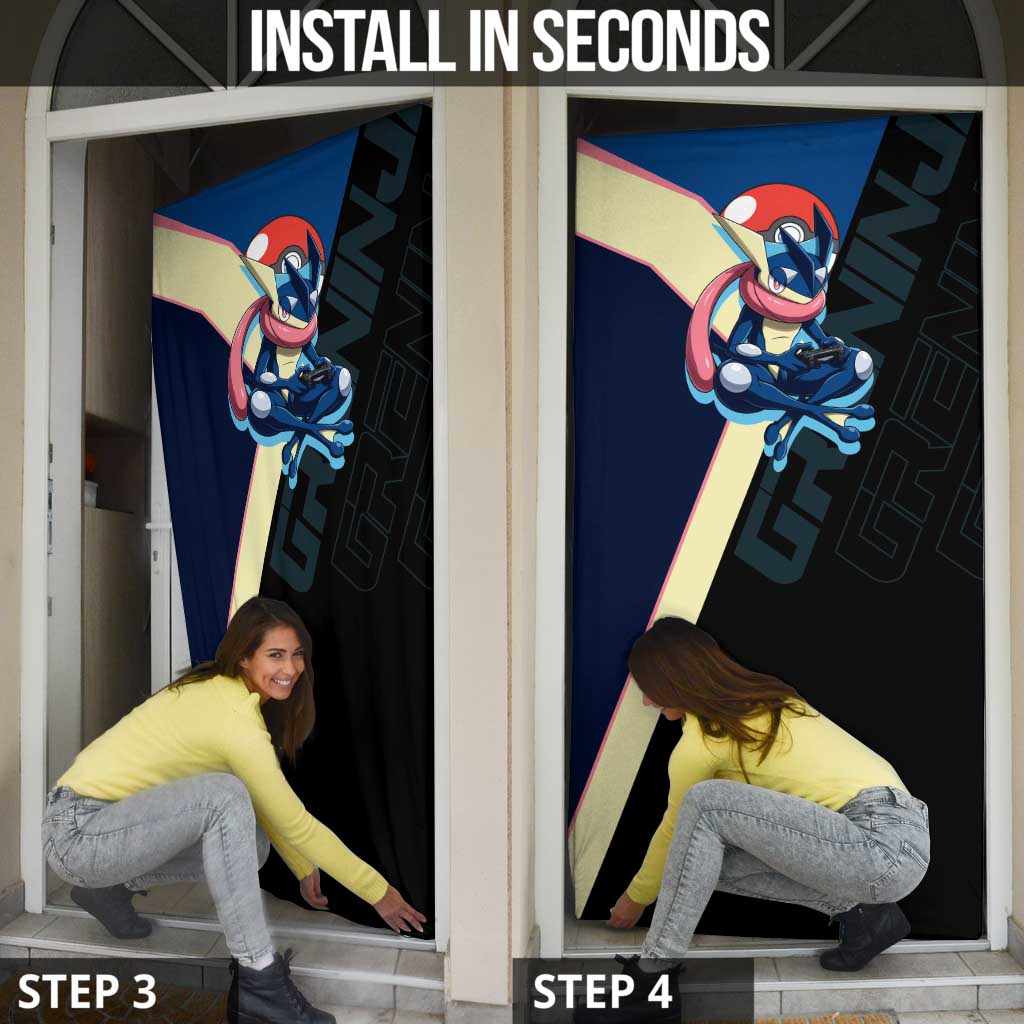 Greninja Poké Door Cover Sleek Retro Anime Style