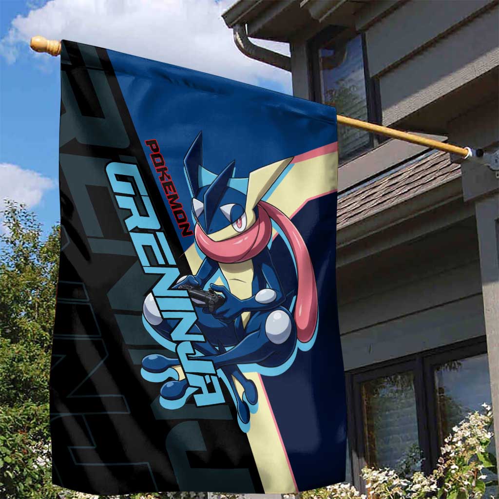 Greninja Poké Garden Flag Sleek Retro Anime Style