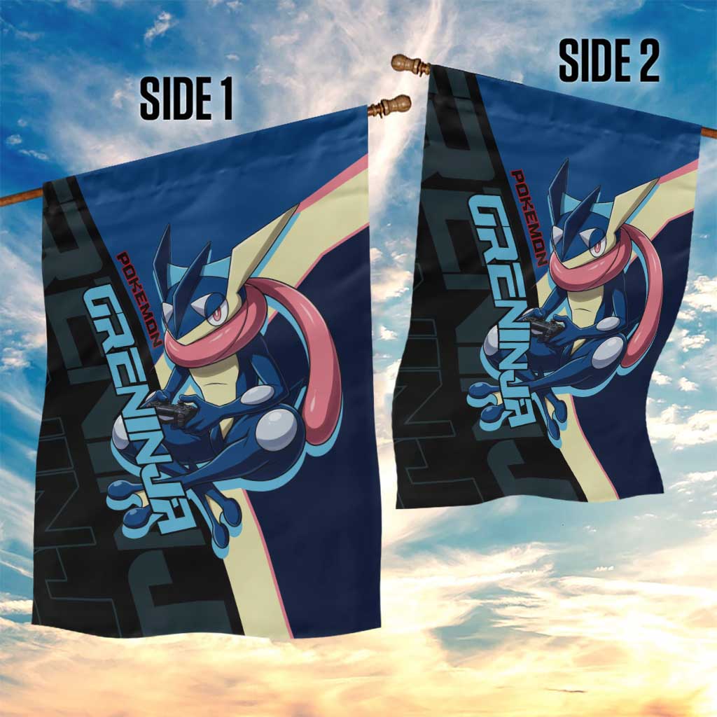 Greninja Poké Garden Flag Sleek Retro Anime Style