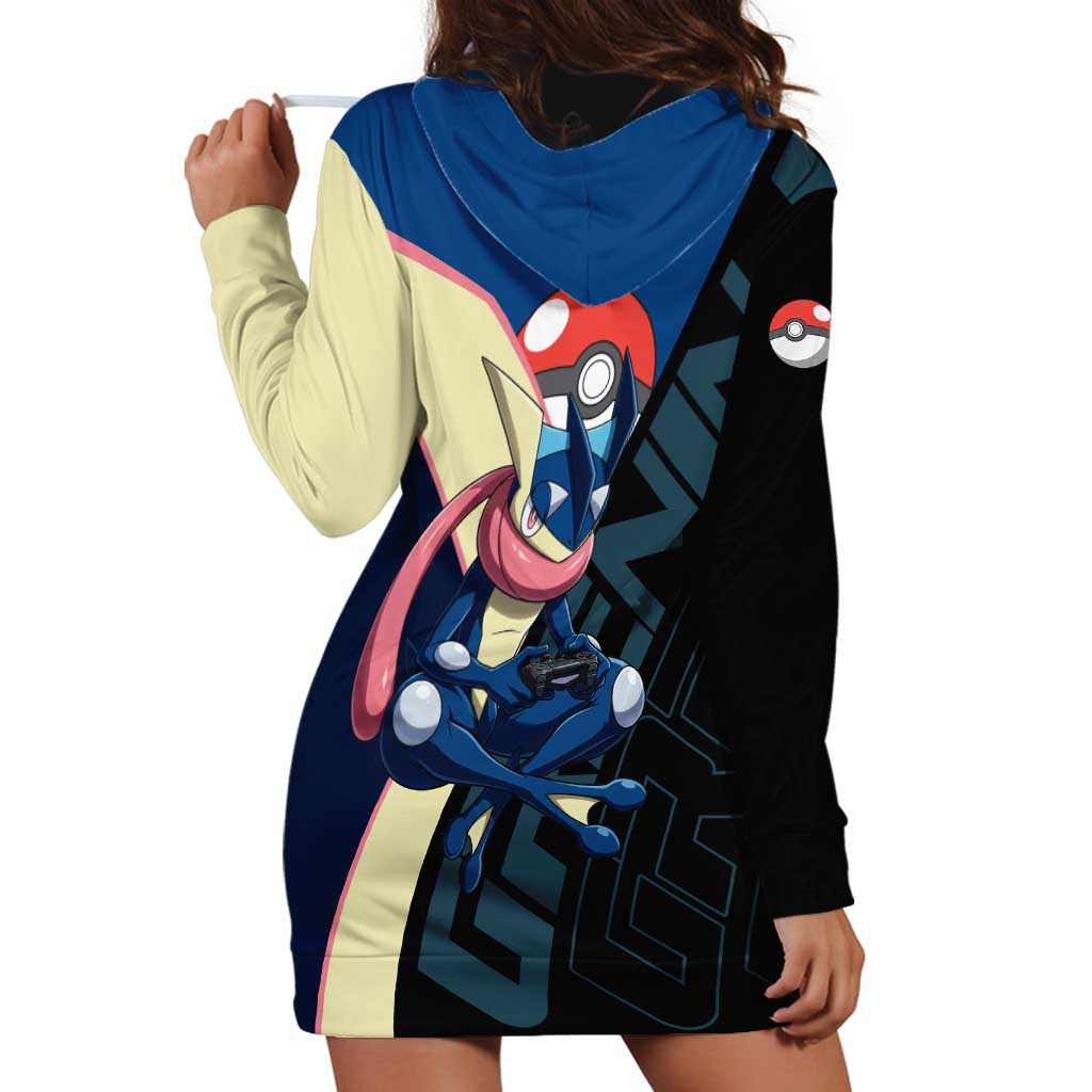 Greninja Poké Hoodie Dress Sleek Retro Anime Style