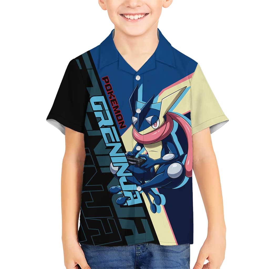 Greninja Poké Kid Hawaiian Shirt Sleek Retro Anime Style