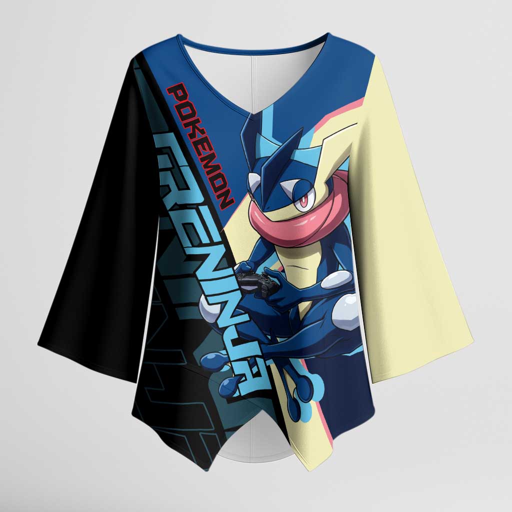 Greninja Poké Kimono Sleeve Blouse Sleek Retro Anime Style