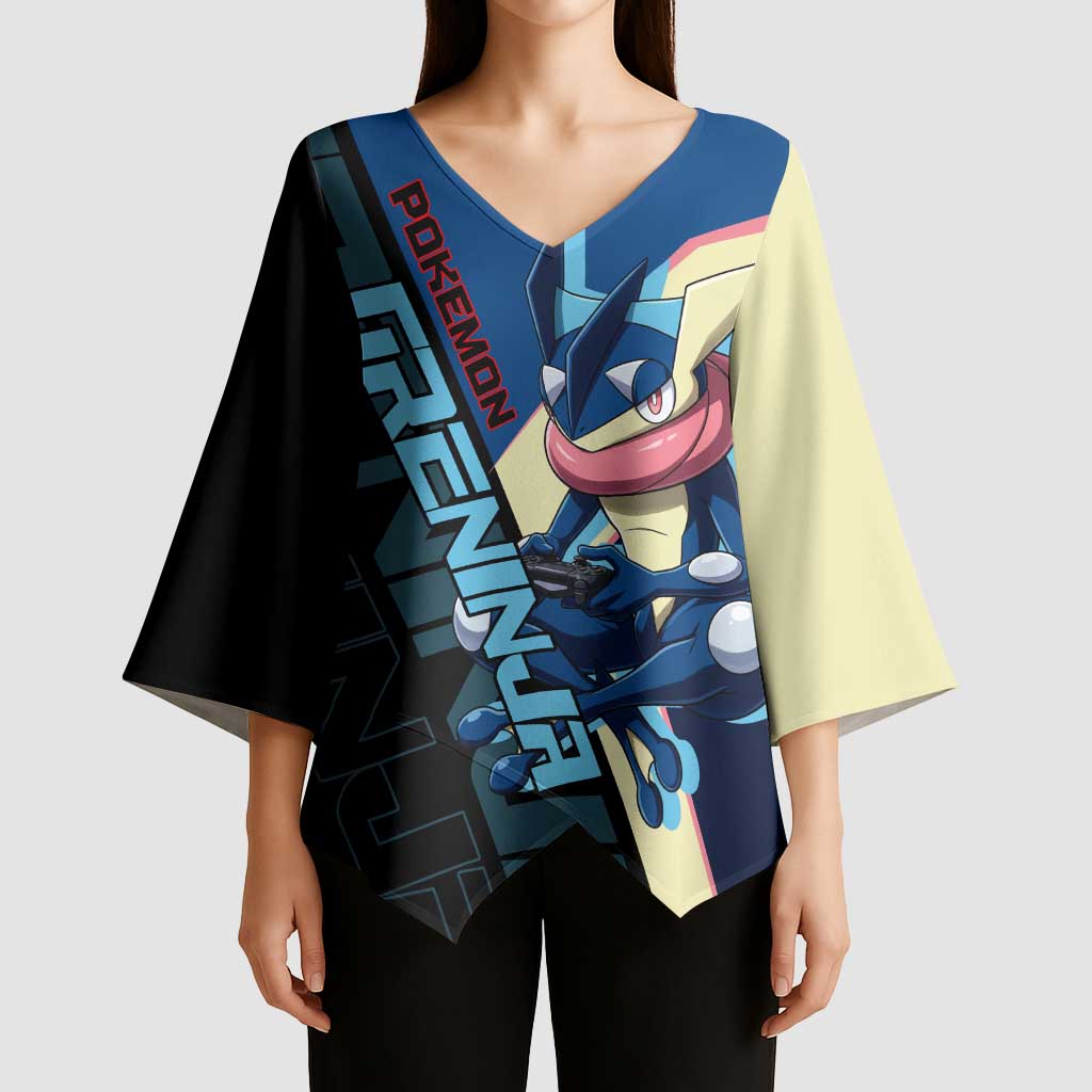 Greninja Poké Kimono Sleeve Blouse Sleek Retro Anime Style