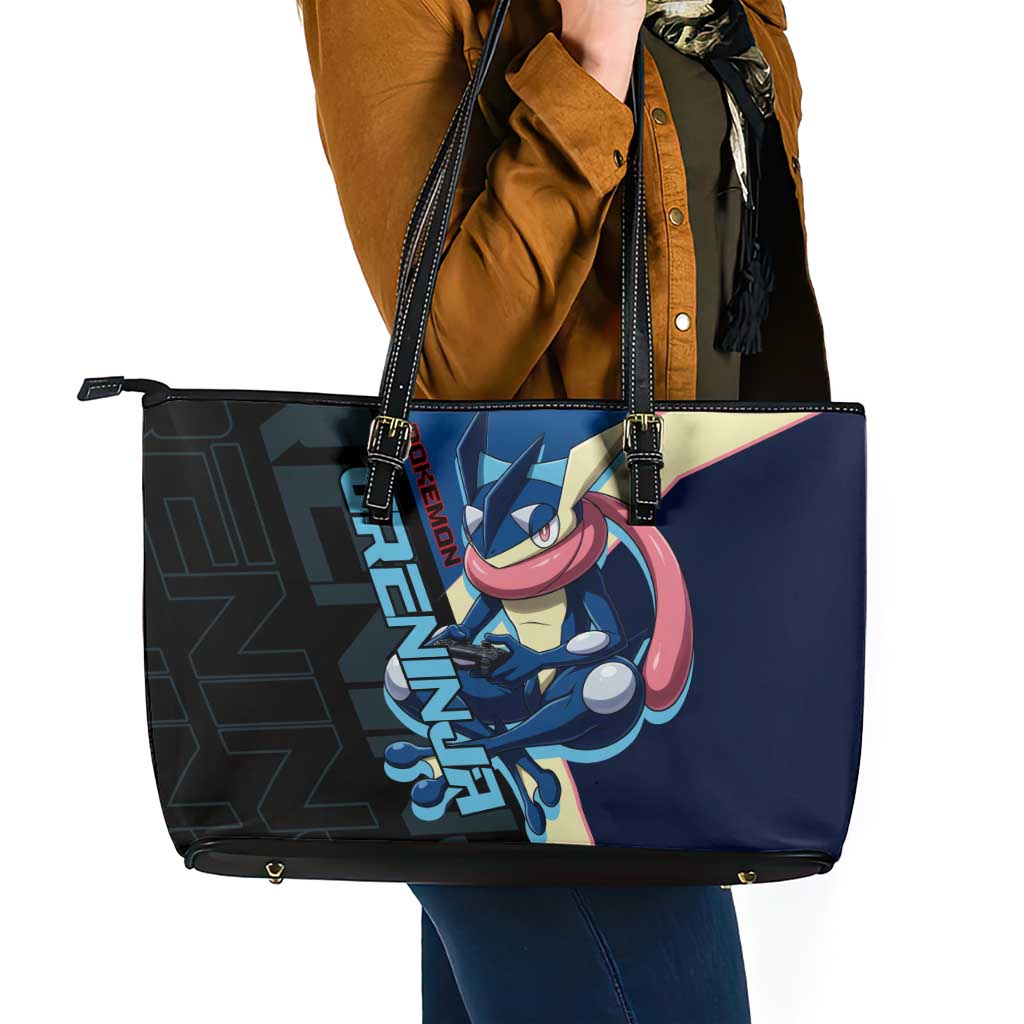 Greninja Poké Leather Tote Bag Sleek Retro Anime Style