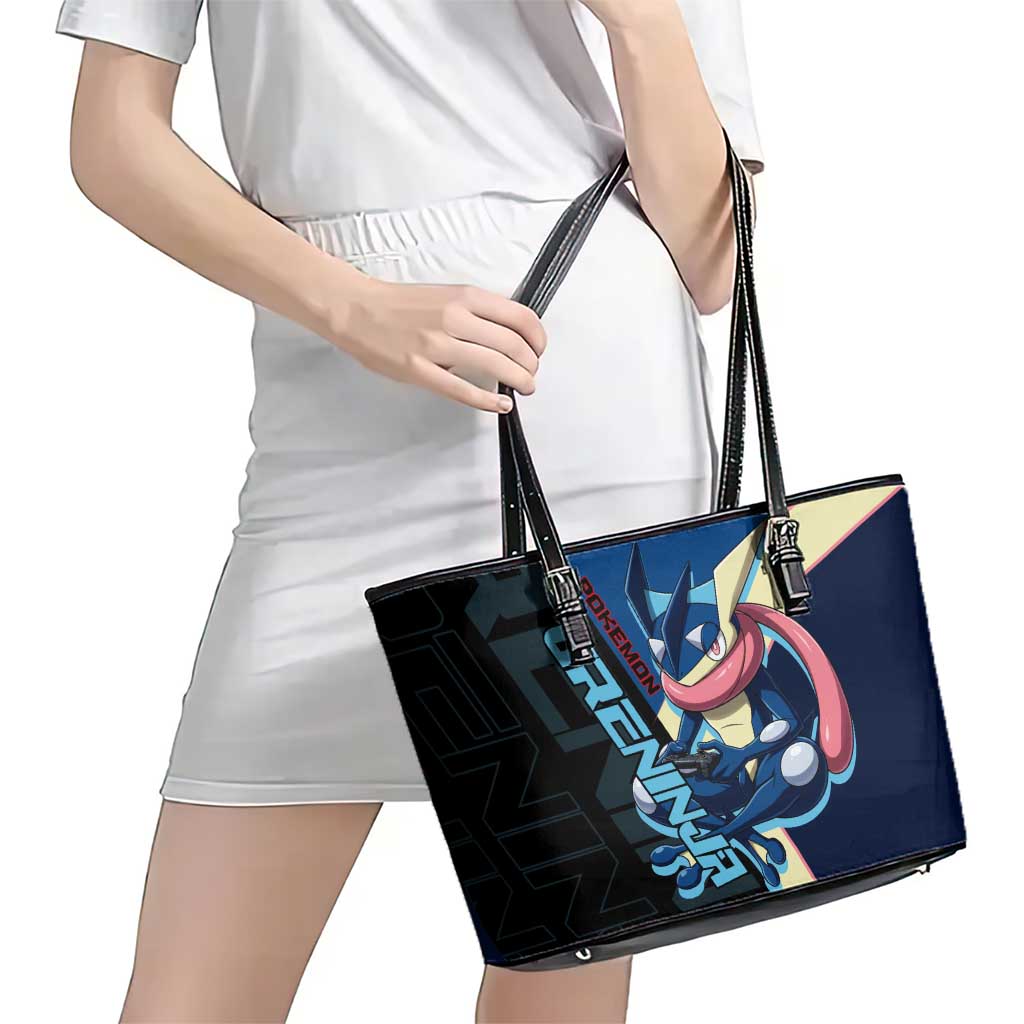 Greninja Poké Leather Tote Bag Sleek Retro Anime Style