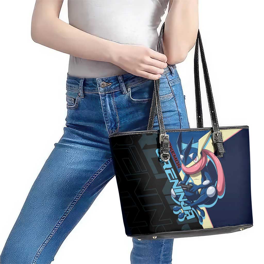 Greninja Poké Leather Tote Bag Sleek Retro Anime Style