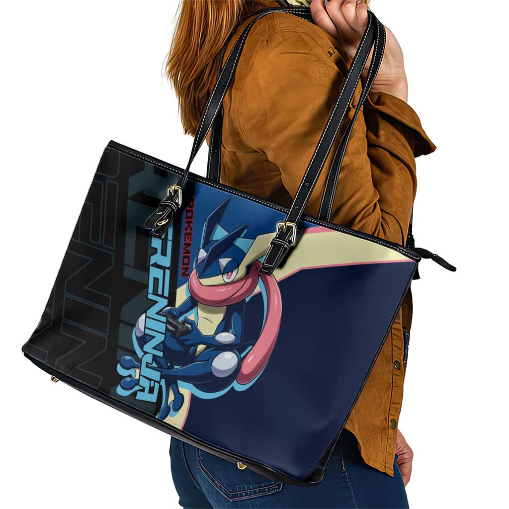 Greninja Poké Leather Tote Bag Sleek Retro Anime Style