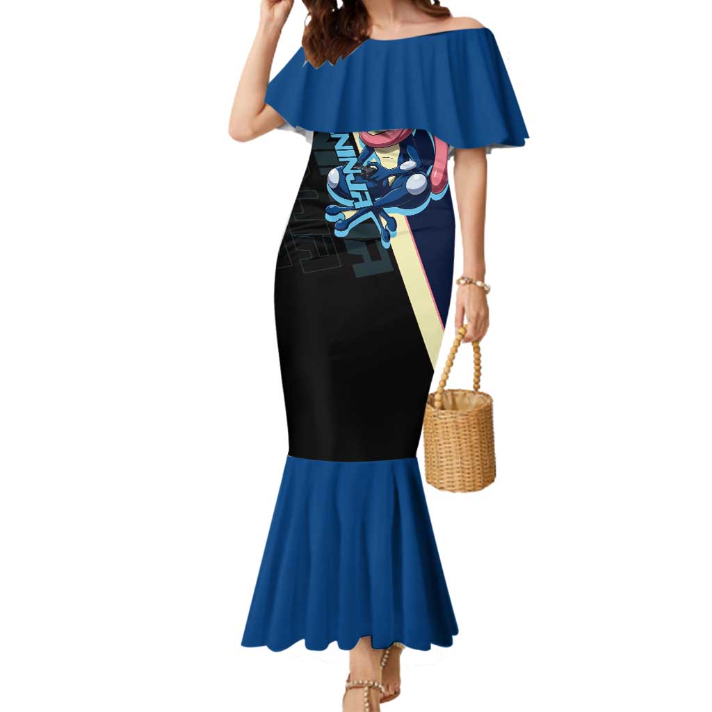 Greninja Poké Mermaid Dress Sleek Retro Anime Style