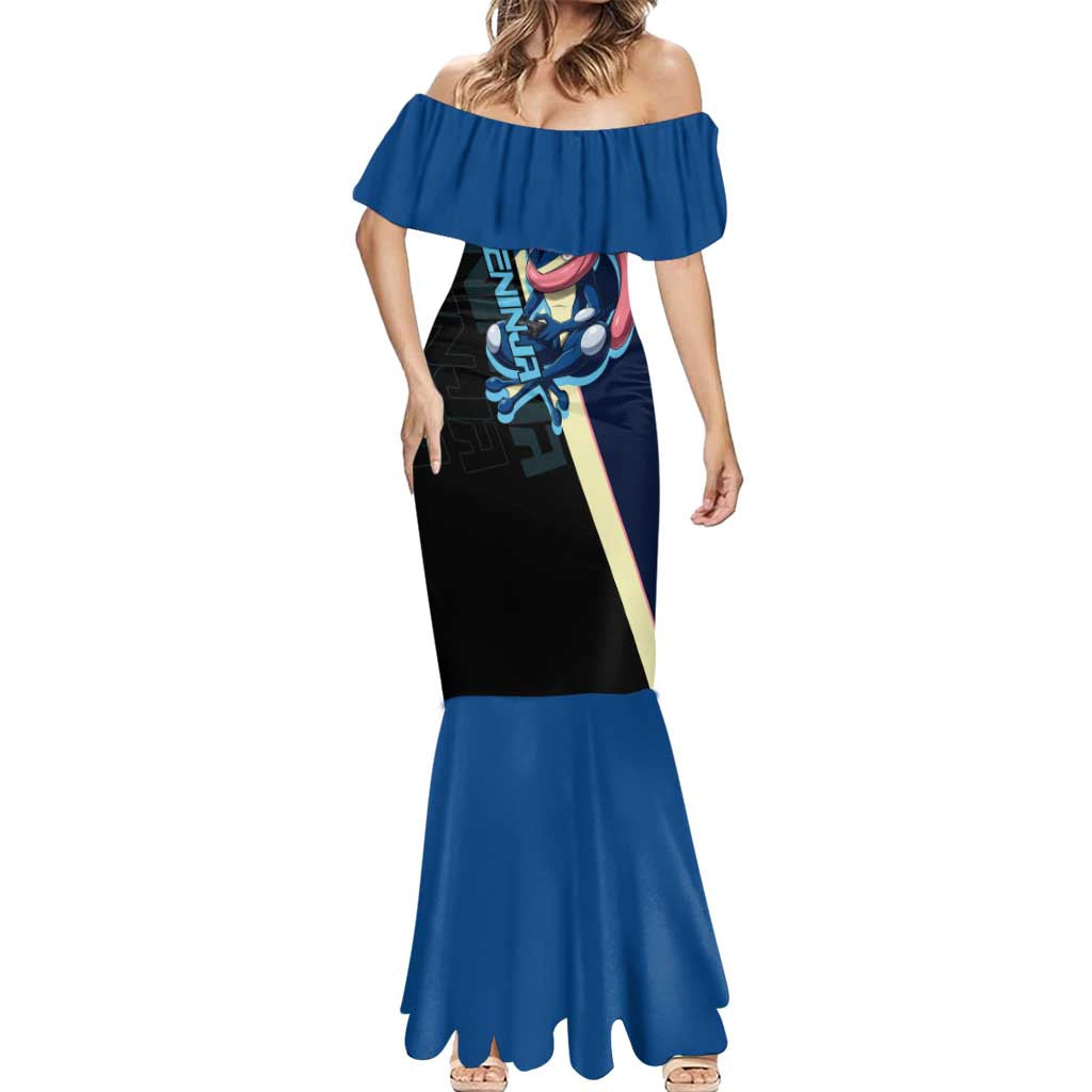Greninja Poké Mermaid Dress Sleek Retro Anime Style