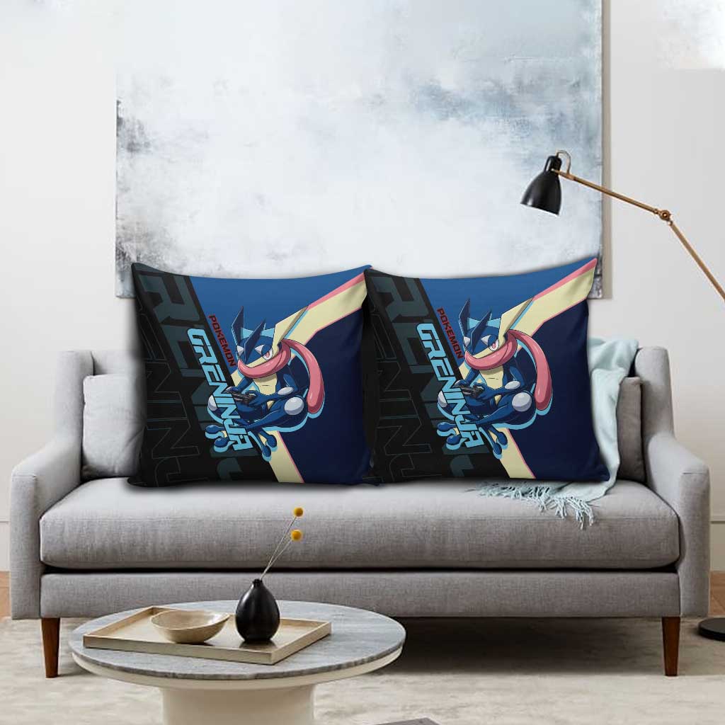 Greninja Poké Pillow Cover Sleek Retro Anime Style
