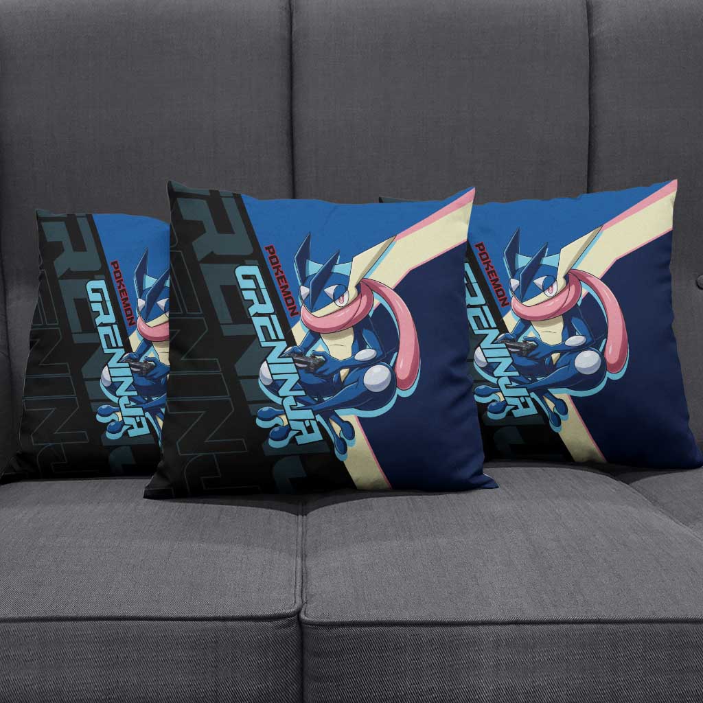 Greninja Poké Pillow Cover Sleek Retro Anime Style
