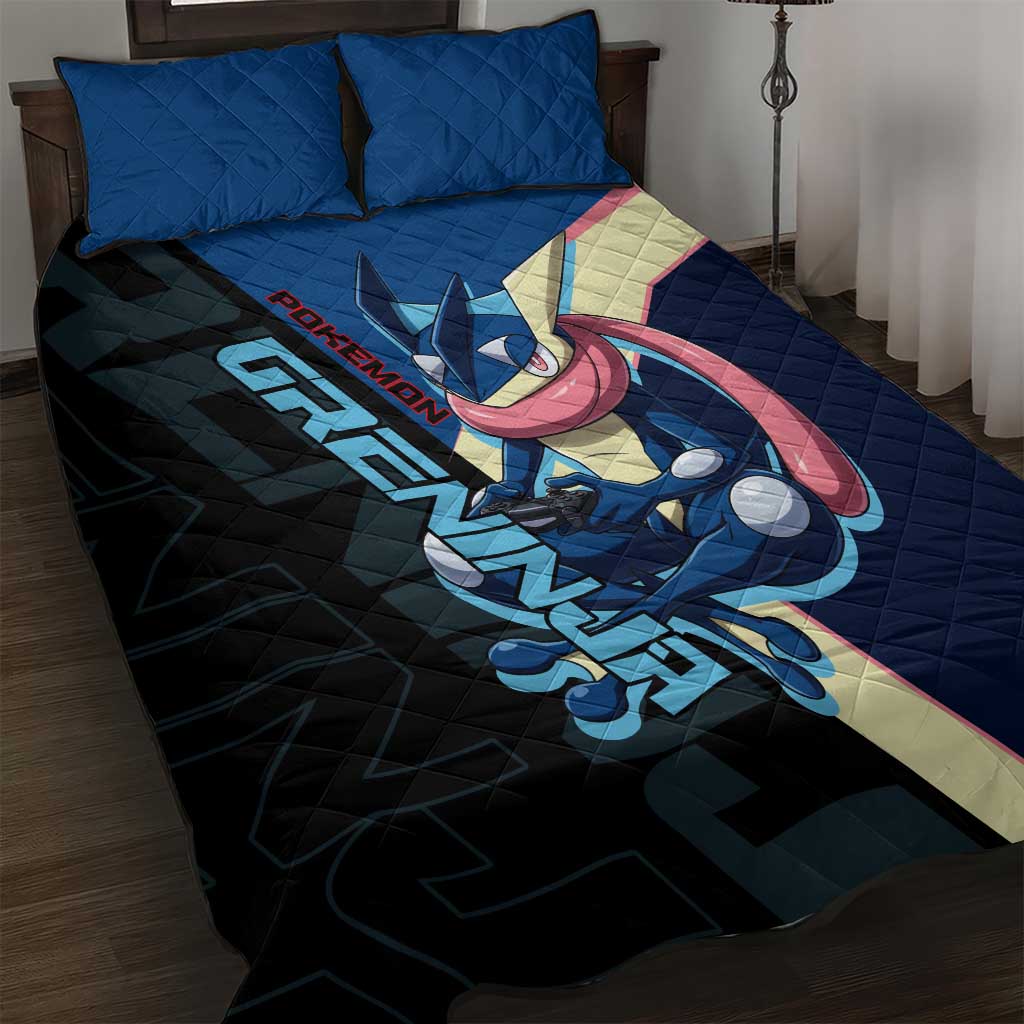 Greninja Poké Quilt Bed Set Sleek Retro Anime Style