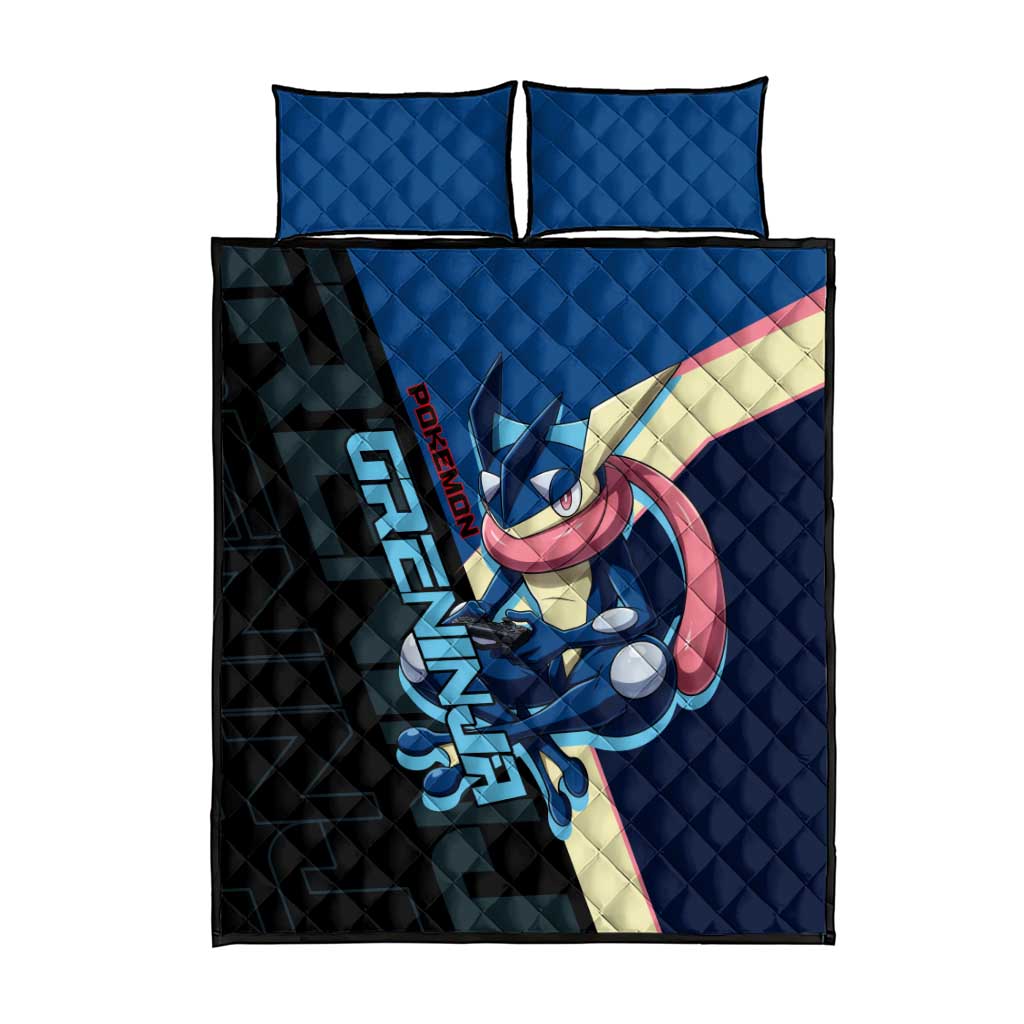 Greninja Poké Quilt Bed Set Sleek Retro Anime Style