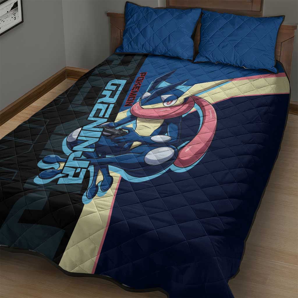 Greninja Poké Quilt Bed Set Sleek Retro Anime Style
