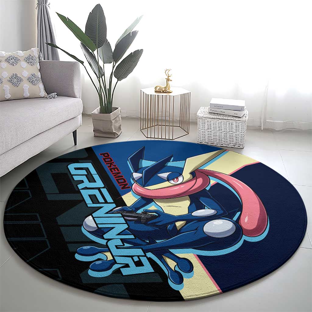 Greninja Poké Round Carpet Sleek Retro Anime Style