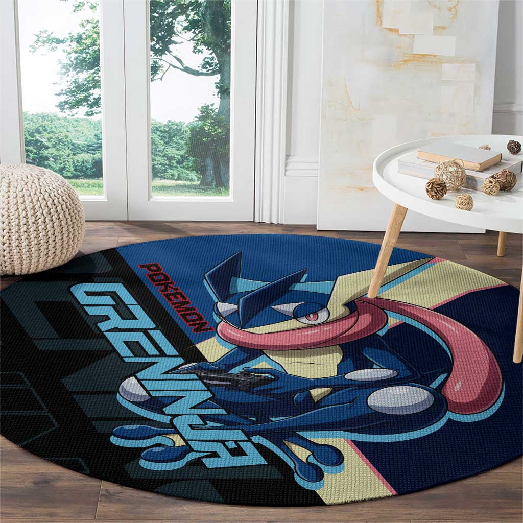 Greninja Poké Round Carpet Sleek Retro Anime Style