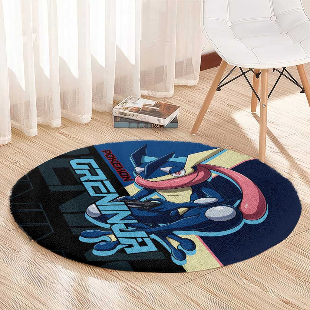 Greninja Poké Round Carpet Sleek Retro Anime Style