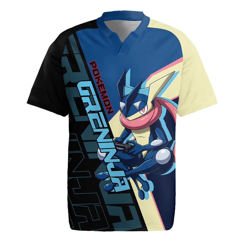 Greninja Poké Rugby Jersey Sleek Retro Anime Style