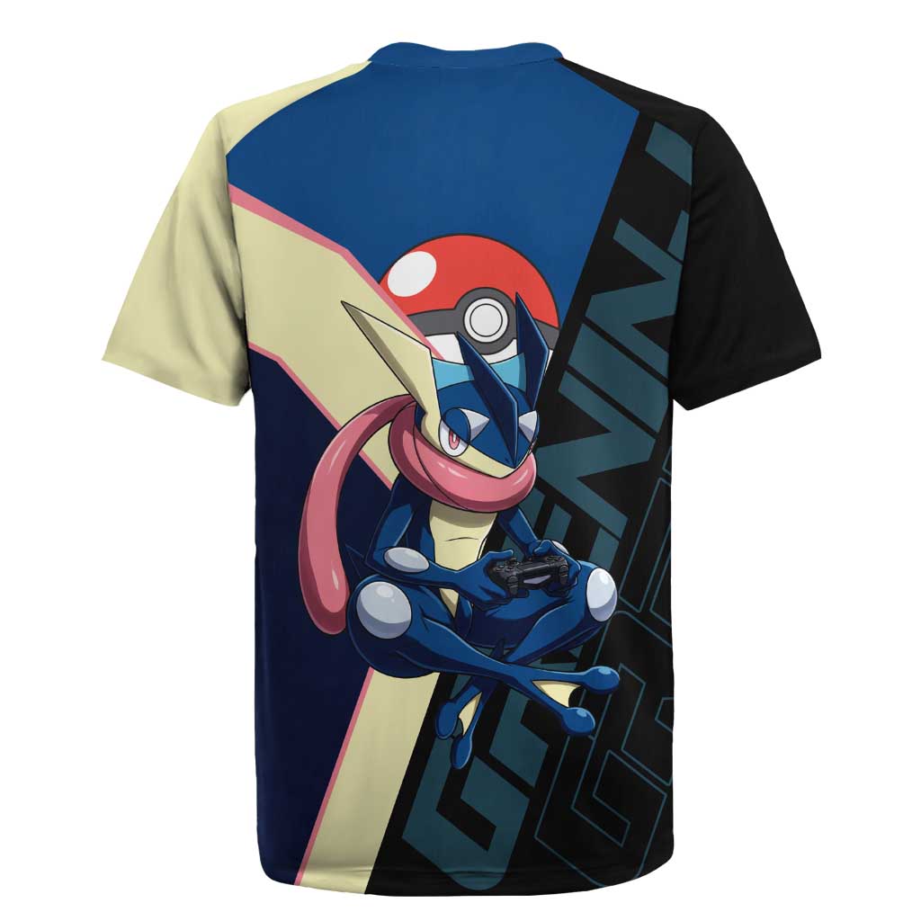 Greninja Poké Rugby Jersey Sleek Retro Anime Style