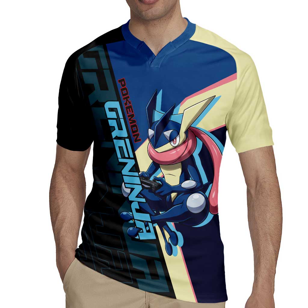 Greninja Poké Rugby Jersey Sleek Retro Anime Style