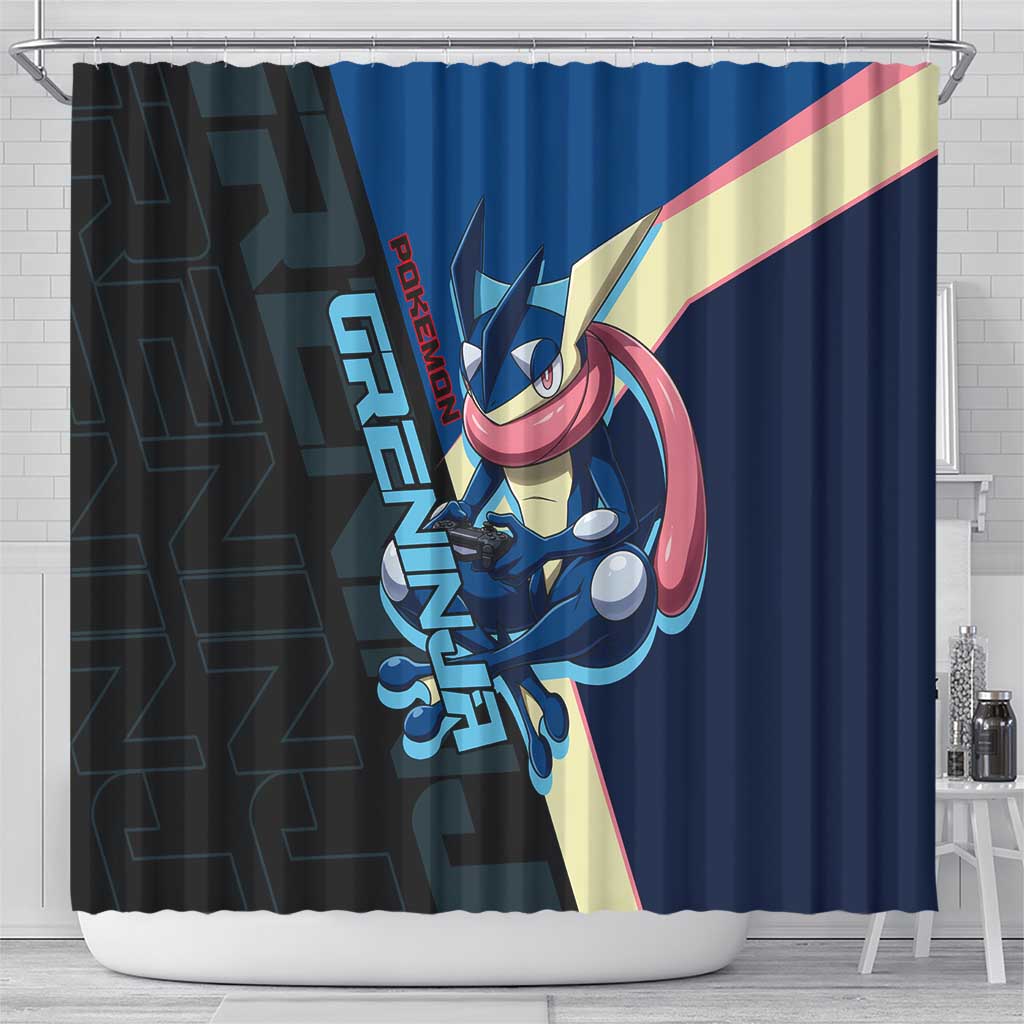 Greninja Poké Shower Curtain Sleek Retro Anime Style