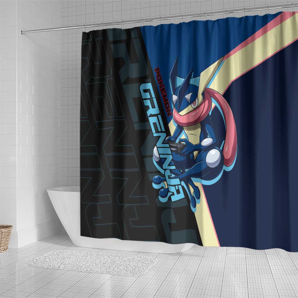 Greninja Poké Shower Curtain Sleek Retro Anime Style