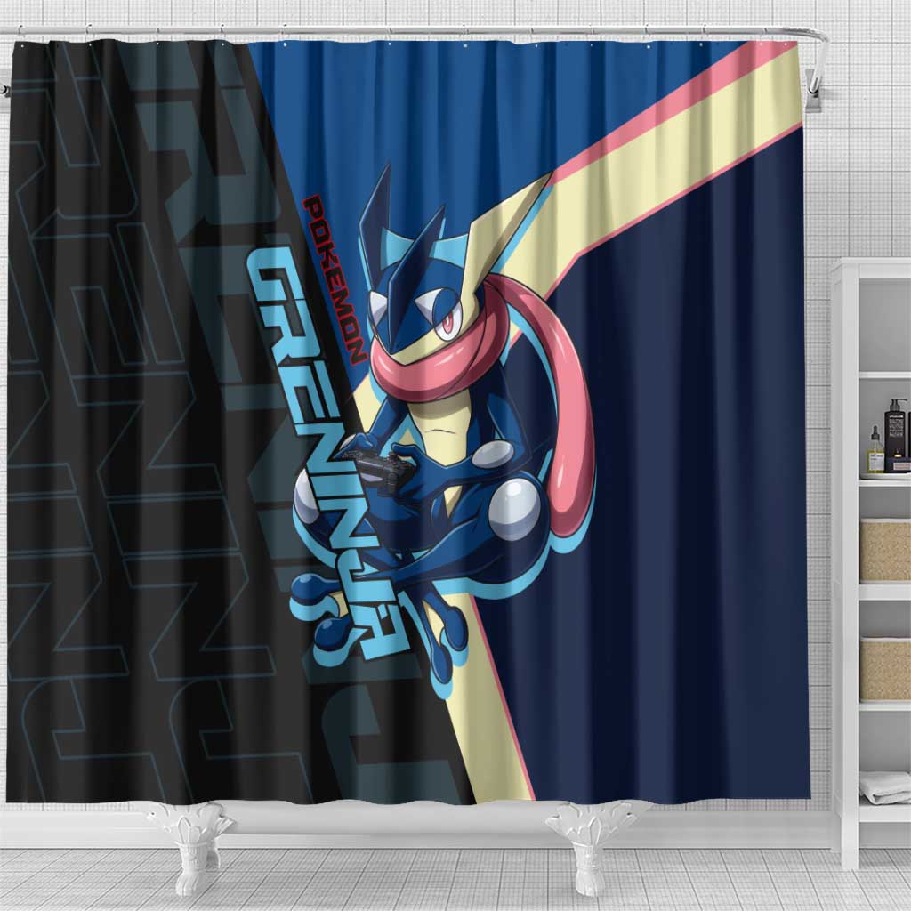 Greninja Poké Shower Curtain Sleek Retro Anime Style